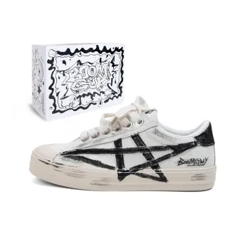 BOOM GUY Skateboard Shoes Unisex Low Top Black