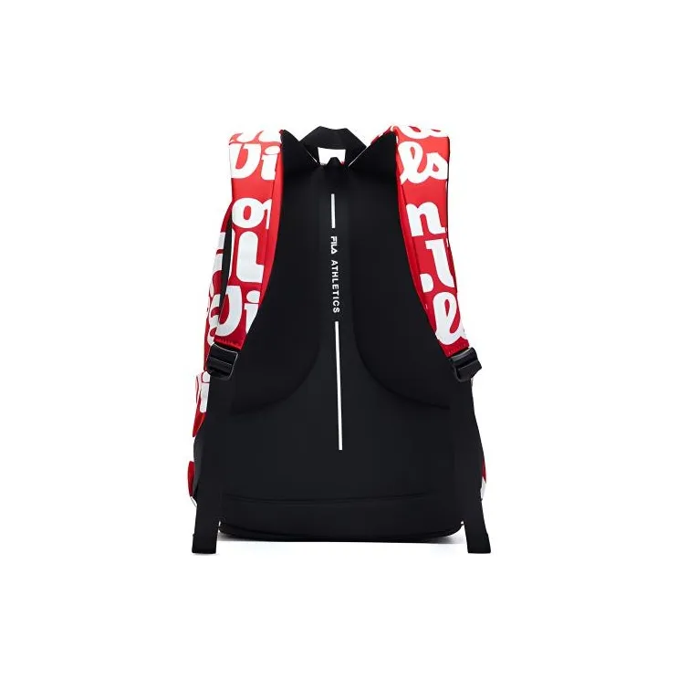 FILA × Wilson Tenis Collaboration Fabric Backpack Regular Unisex Red-3
