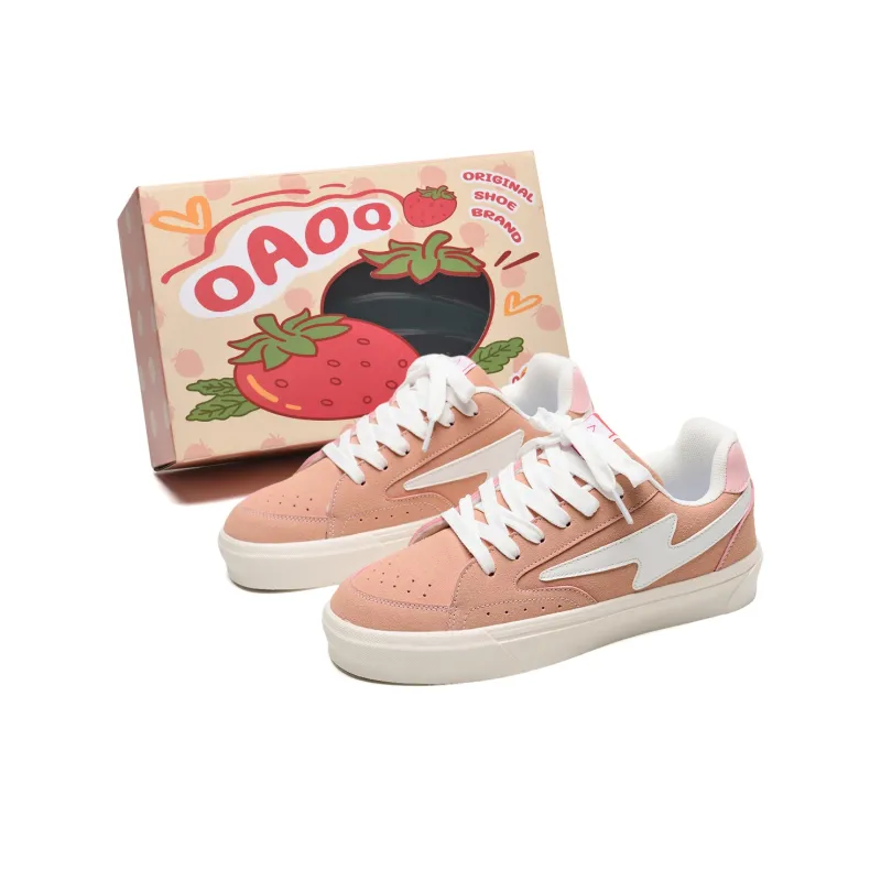 OAOQ Low Top Skateboard Shoes Unisex Pastel Pink-19
