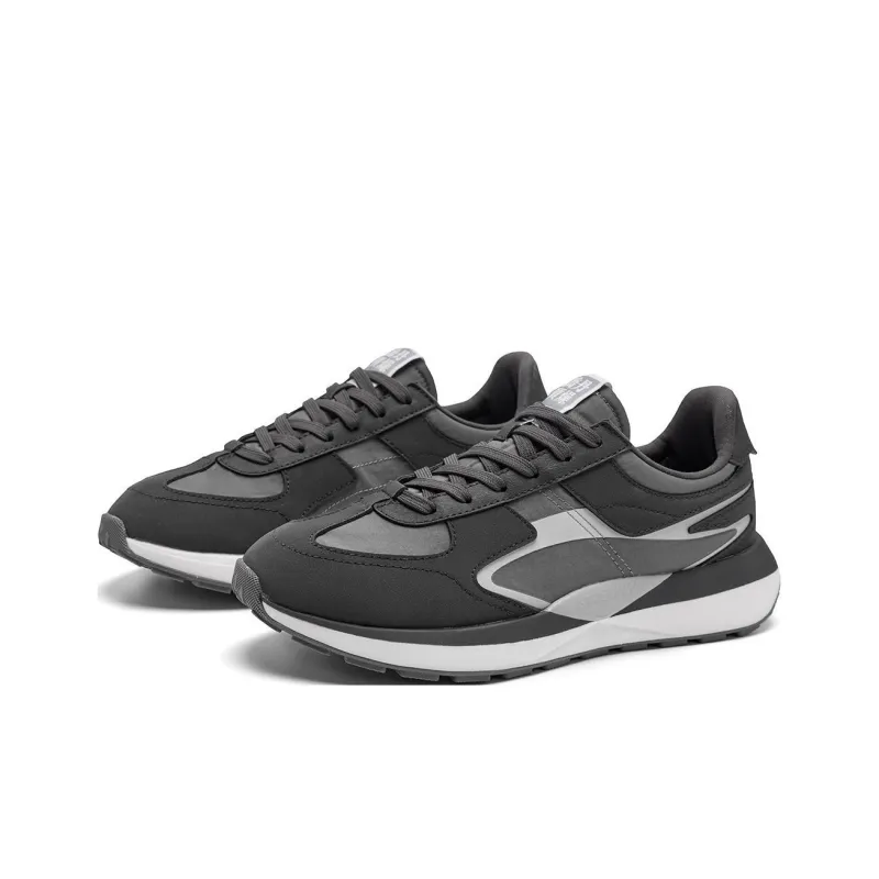 QIAODAN Non slip Wear resistant Shock Absorption Low Top Casual Shoes Men's Coal Gray-2