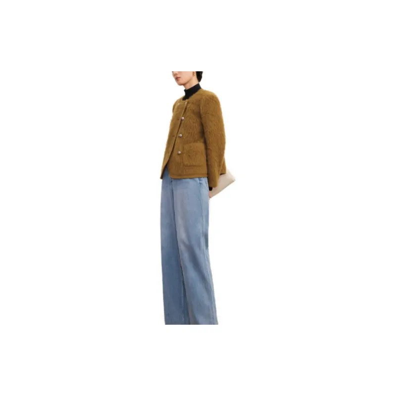JZ. ANNAKRO Coats Women's Brown Yellow-3