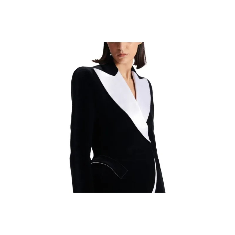 BALMAIN Two tone Velvet Blazer-5