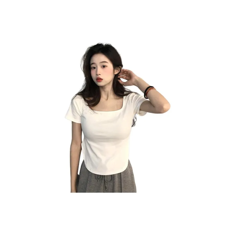 HUASJ T Shirts Women's White-1