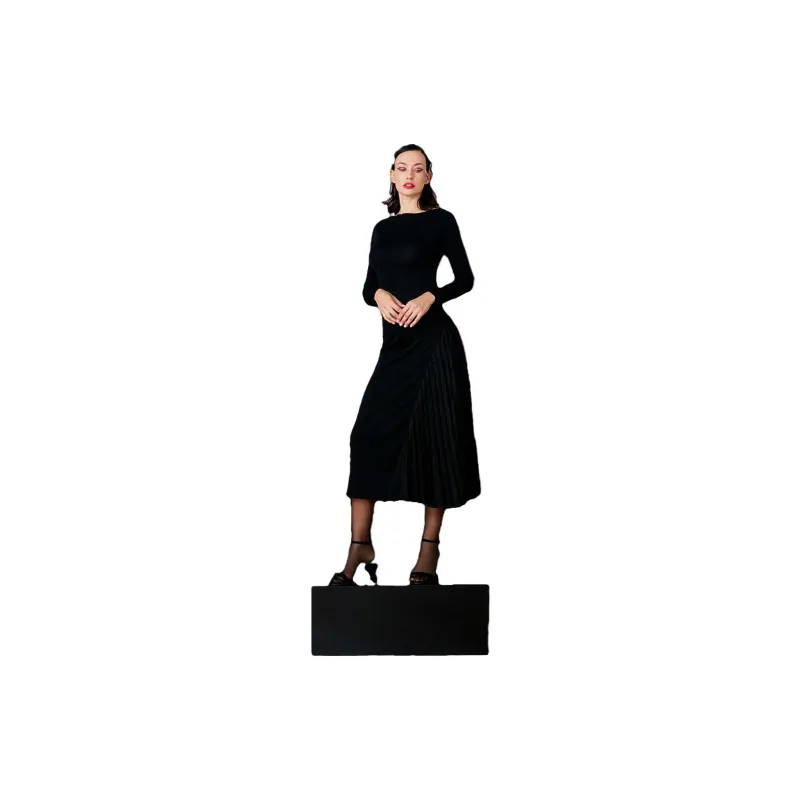 SENSE BY MEI Long-Sleeved Dresses Women's Black-4