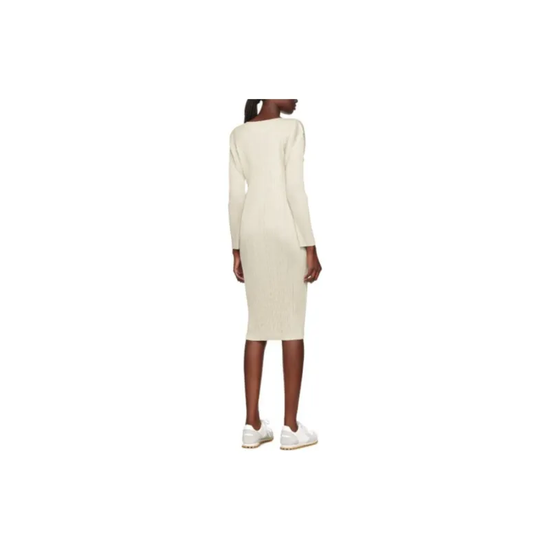 PLEATS PLEASE ISSEY MIYAKE Long-Sleeved Dresses Women's White-2