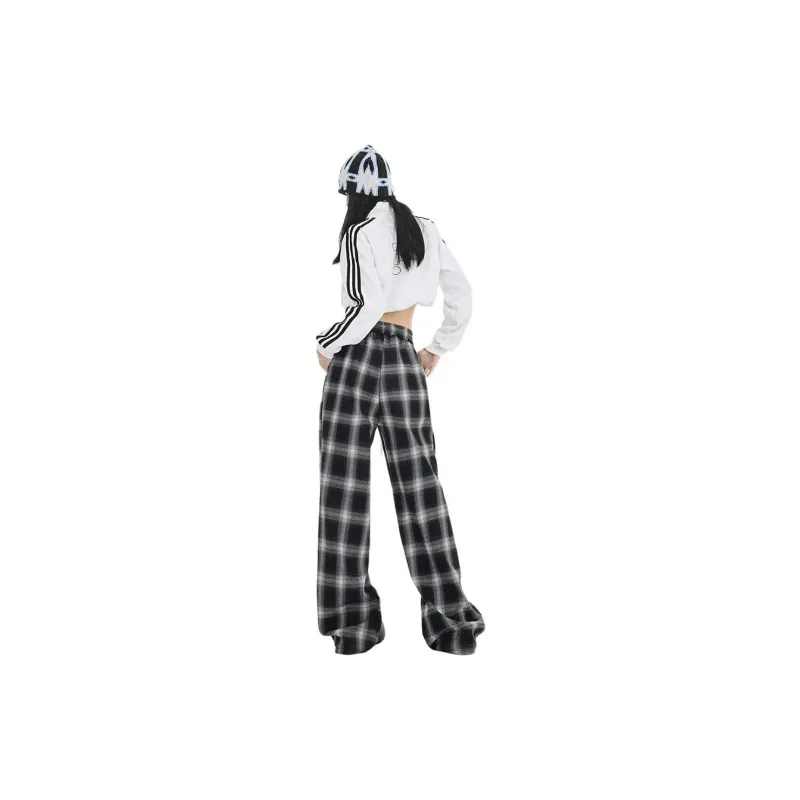 Kazakhstan Casual Pants Women's Black Plaid-2