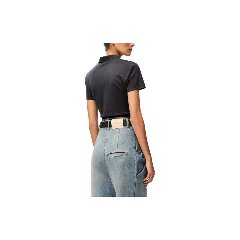 LOEWE Short Sleeved Cropped Polo Shirt-2