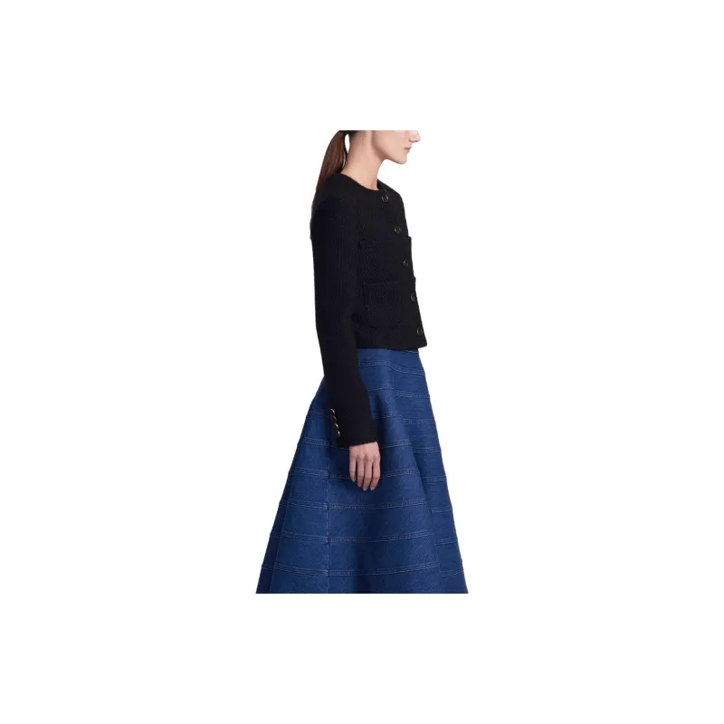 ALTUZARRA Bernadette Warp-knit Cropped Cardigan-4