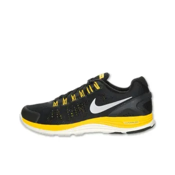 Nike Lunarglide 4 Durable Breathable Low-Top Running Shoes Unisex Black Yellow