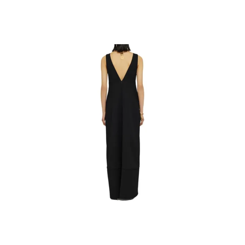 JIL SANDER Sweetheart neck Wool Maxi Dress-2