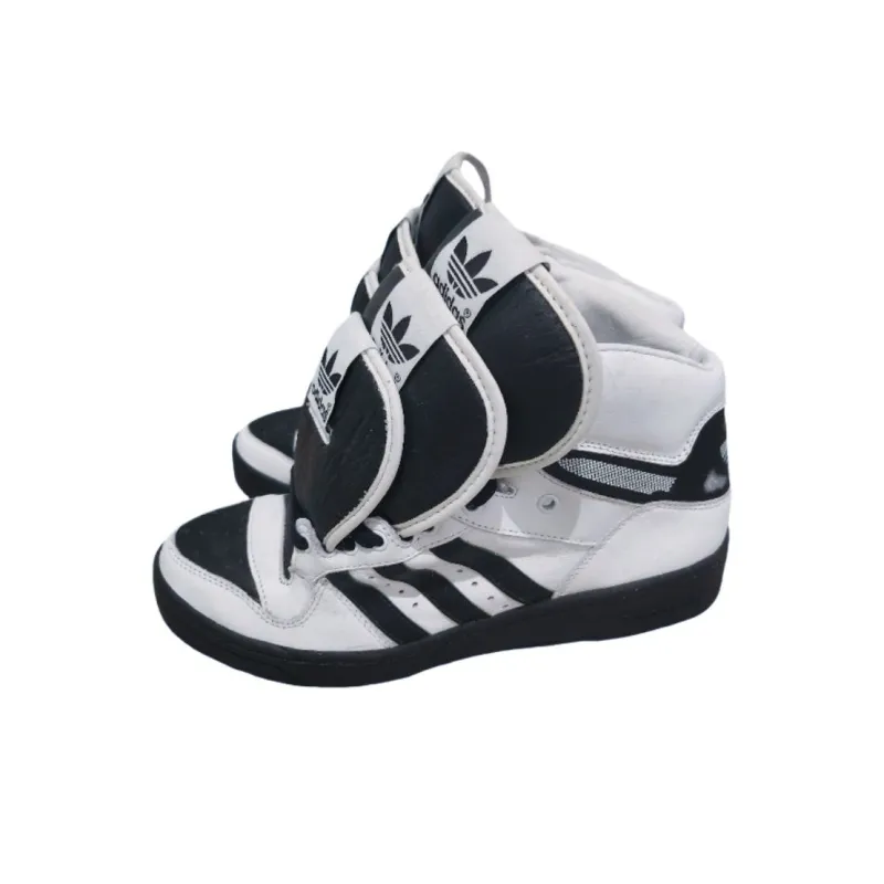 Adidas Originals Metro Attitude Cushioning, Wear Resistant High Top Vintage Basketball Shoes Unisex Black White-2