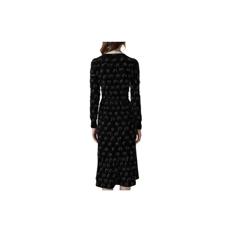DKNY Long Sleeved Dress Women's Black-1