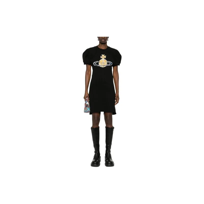 Vivienne Westwood Short Sleeved Dress Women's Black-5