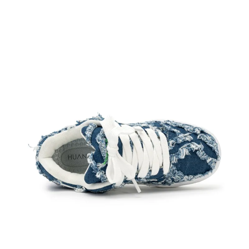 HUANAI Low Top Skateboard Shoes Unisex Dark Blue-5