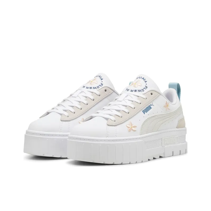 PUMA Maze Anti Slip Wear Resistant Low Top Skateboard Shoes Women's White-2