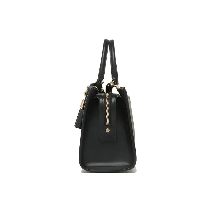 COACH Zoe Calfskin Small Square Bag Lockhead Bag Handbag Shoulder Bag Crossbody Bag Medium Size Women's Black-3