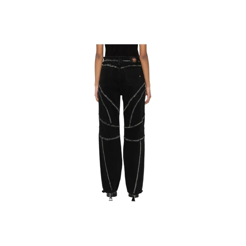VERSACE JEANS COUTURE Piece Number Logo Patch Straight Leg Jeans-2