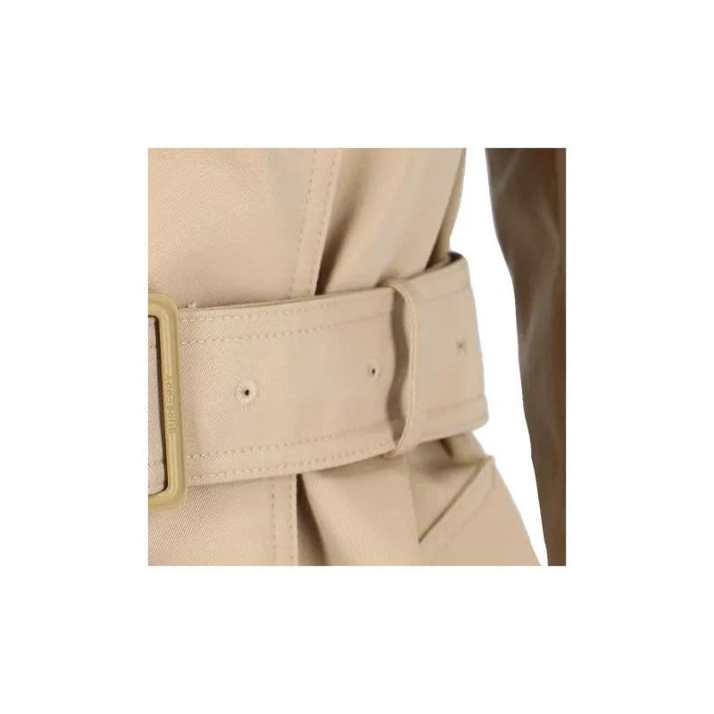 Burberry Belted Double Breasted Checked Trench Coat-2