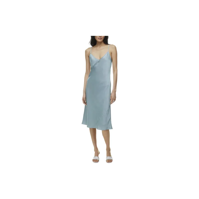 ARITZIA Wilfred Only Slip Satin Midi Dress Slip Dresses Women's Slab Blue/Board Blue-2
