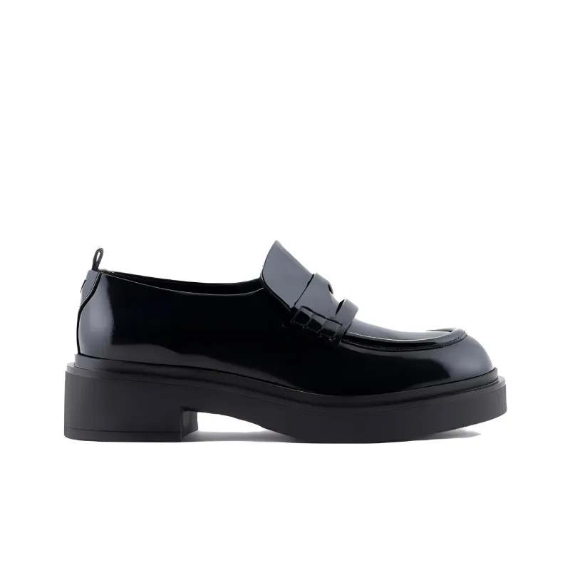 EMPORIO ARMANI Penny-slot Chunky Leather Loafers-1
