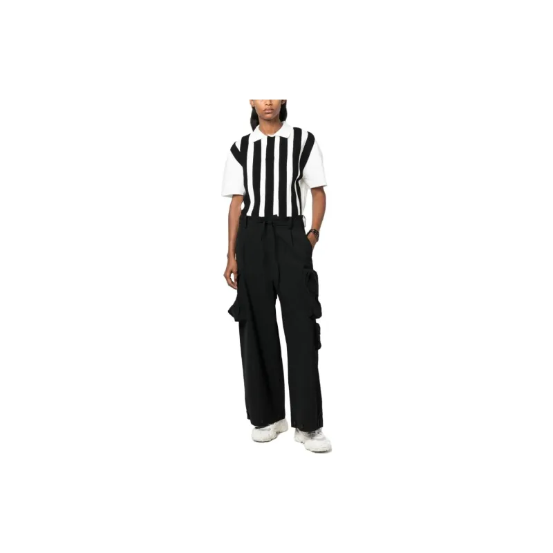 Y-3 Wide-leg Cotton Cargo Trousers-1