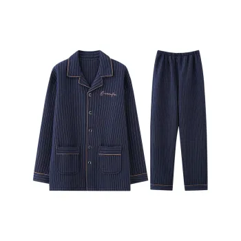 Lan Miao Pajama Set Men's Navy Blue