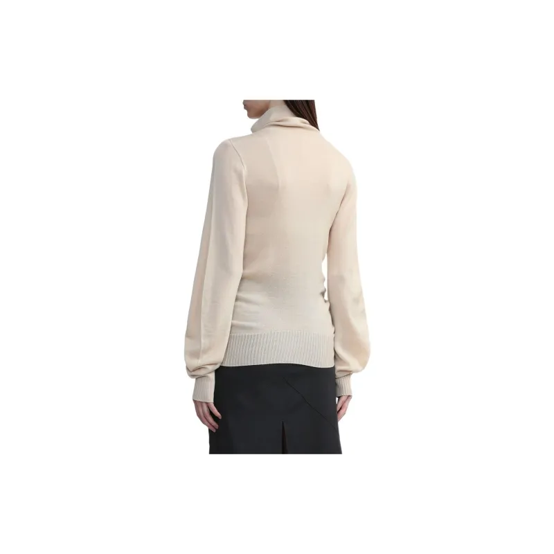LOW CLASSIC High-neck Wool Cardigan-3