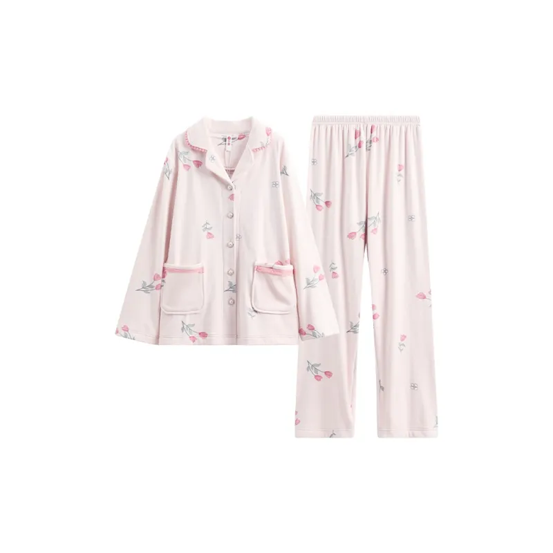 FENTENG Pajama Set Women's Light Pink-0