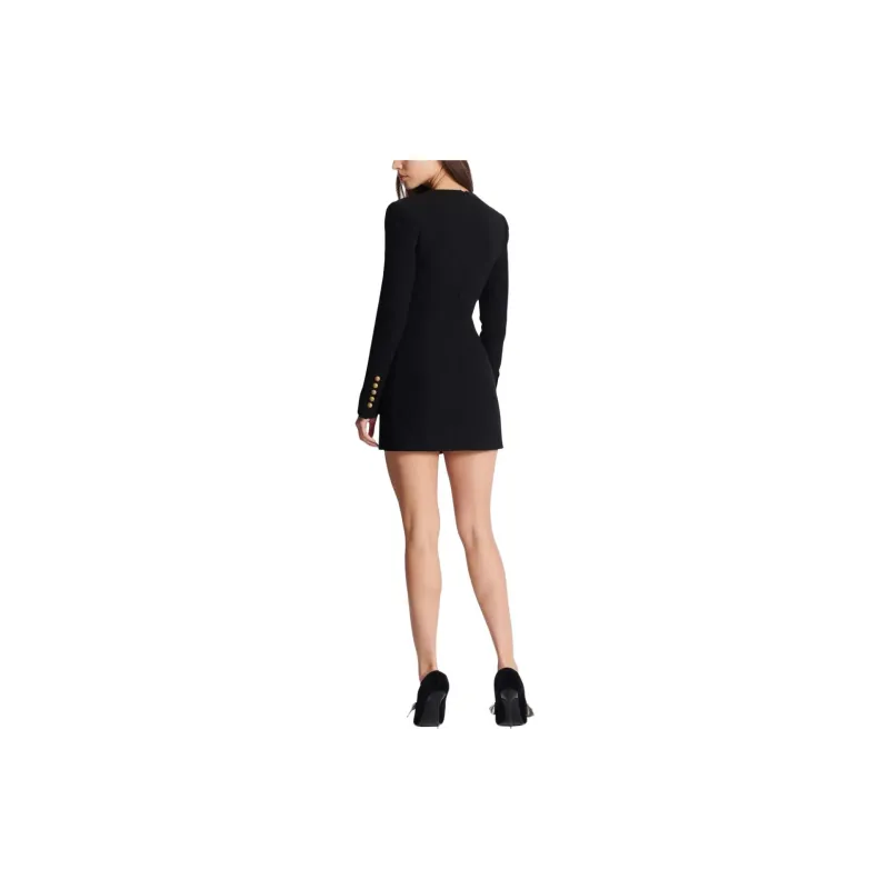 BALMAIN Button embellished Crepe Minidress-2