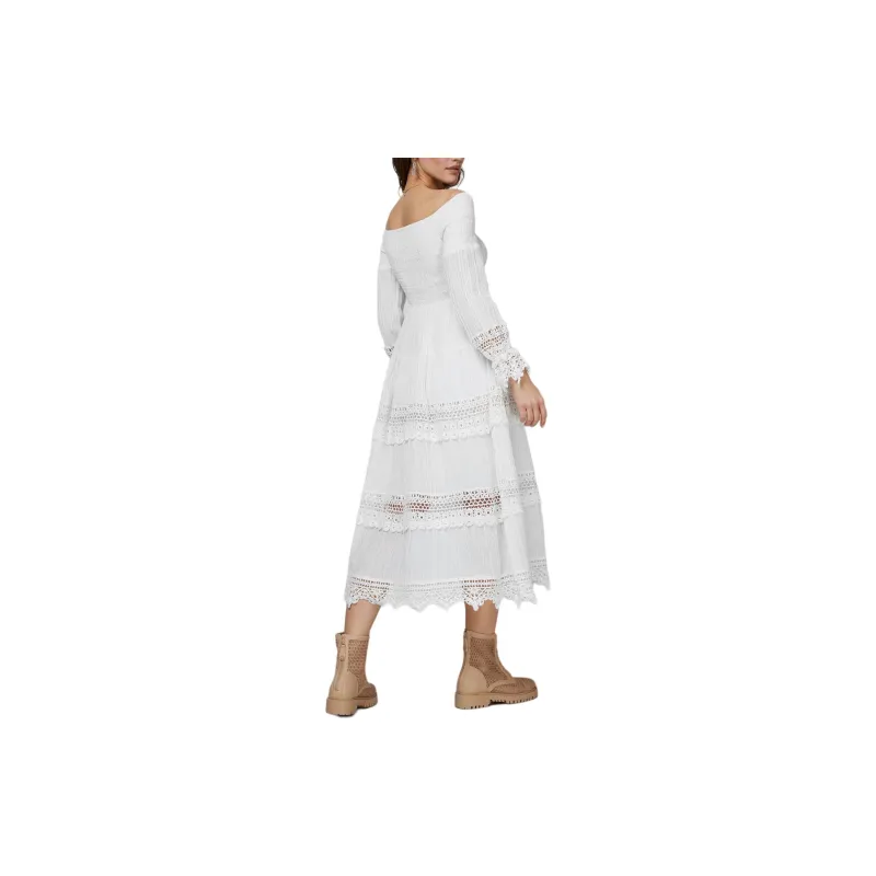GUESS Long Sleeved Dress Women's White-2