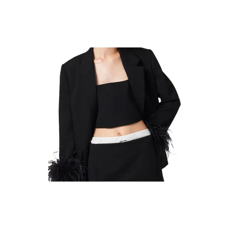 MIU MIU Powder Particle Three Camisole Women's Black-5