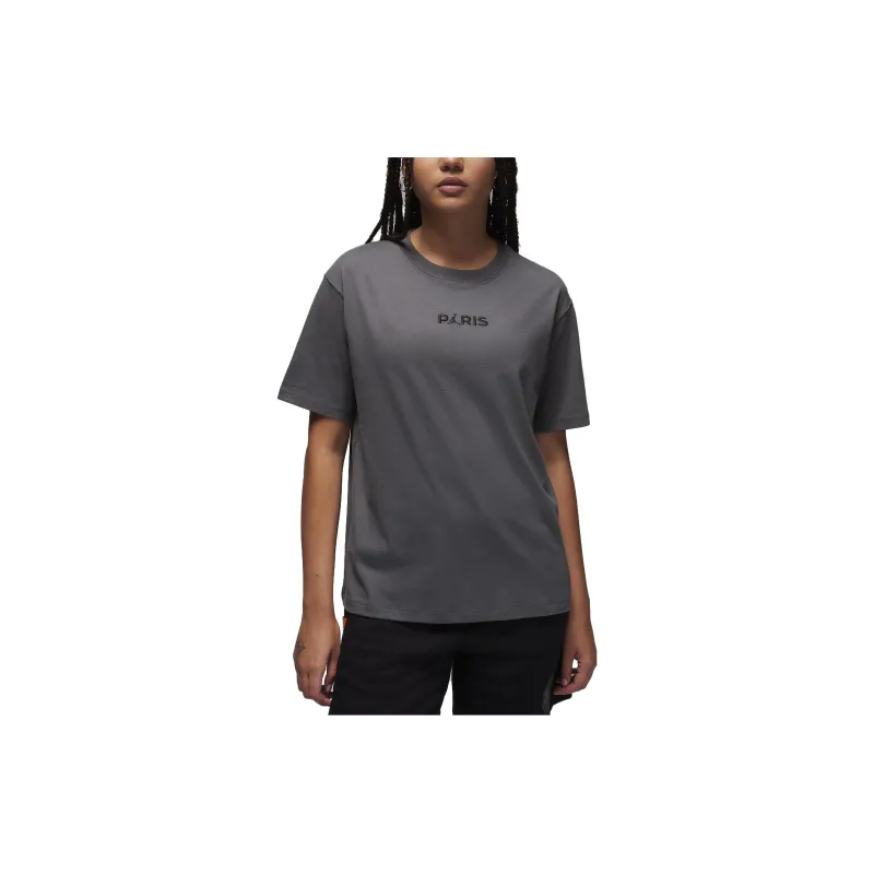 Jordan Paris Saint Germain Football Club T Shirts Women's Iron Gray-1