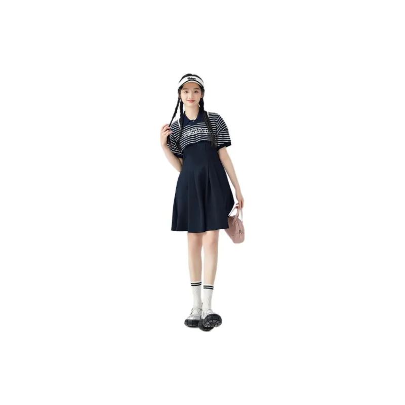 ZIHAN Skirt Set Women's Black Navy Blue-2