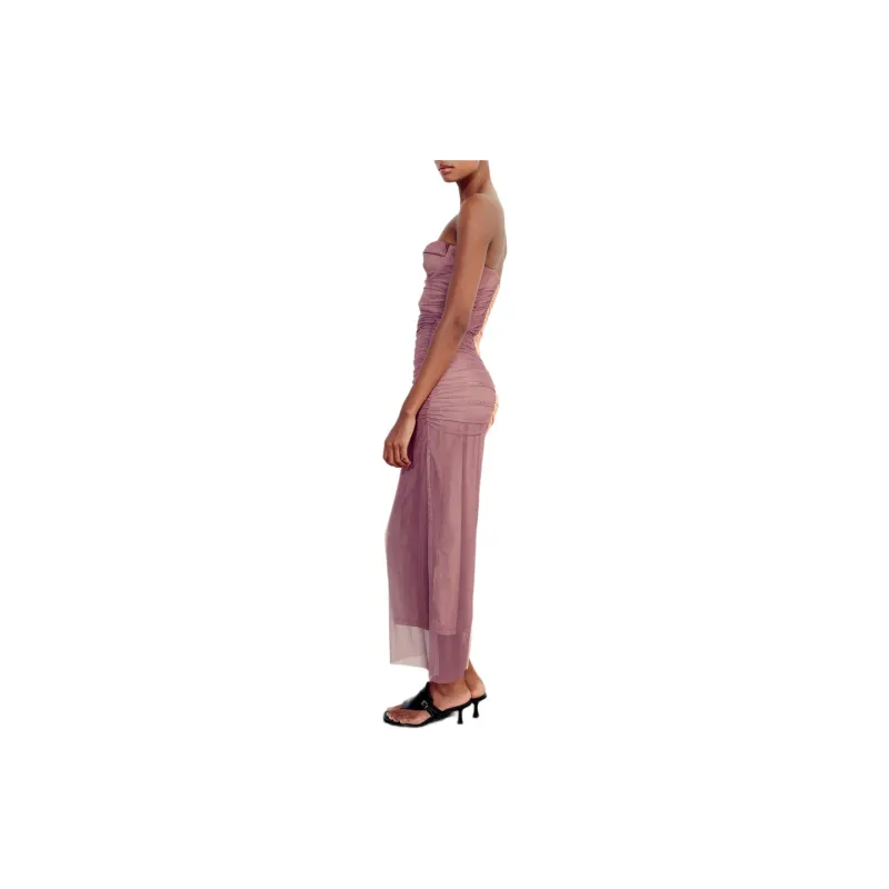 ZARA Sleeveless Dress Women's Brown-4