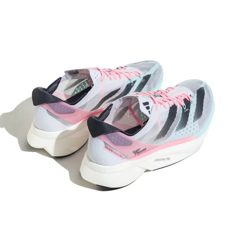 Adidas Adizero Adios Pro 3 Low Top Running Shoes Unisex White Gray-3