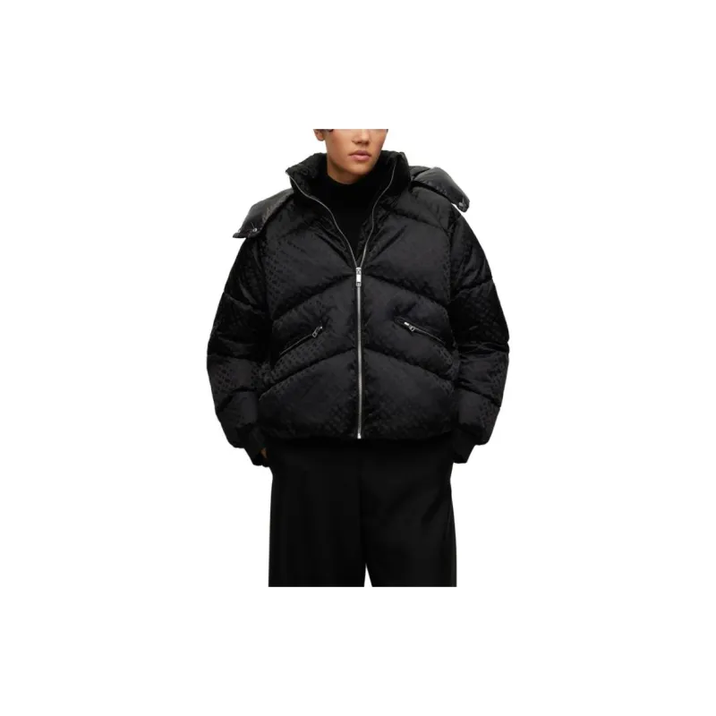 HUGO BOSS Monogram-Jacquard Zipped Puffer Jacket-2