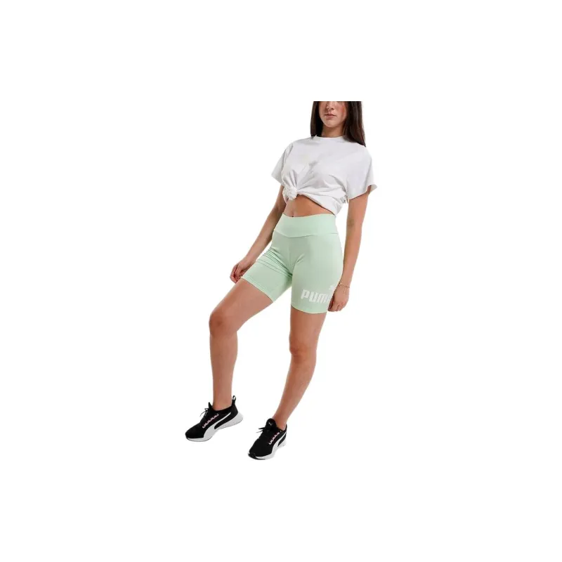 PUMA Essentials LogoSHORT Leggings Leggings Women's Mint Green-4