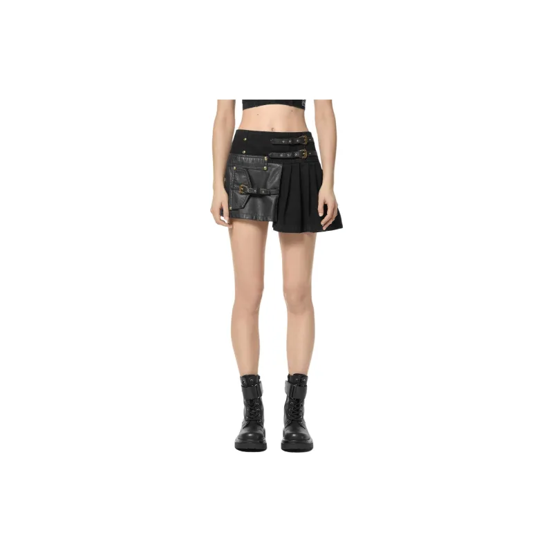 VERSACE JEANS COUTURE Decorative buckle Details Mini Skirt-2