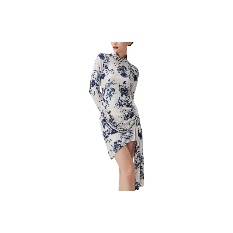 Shanghai Tang Draped Floral print Dress-2
