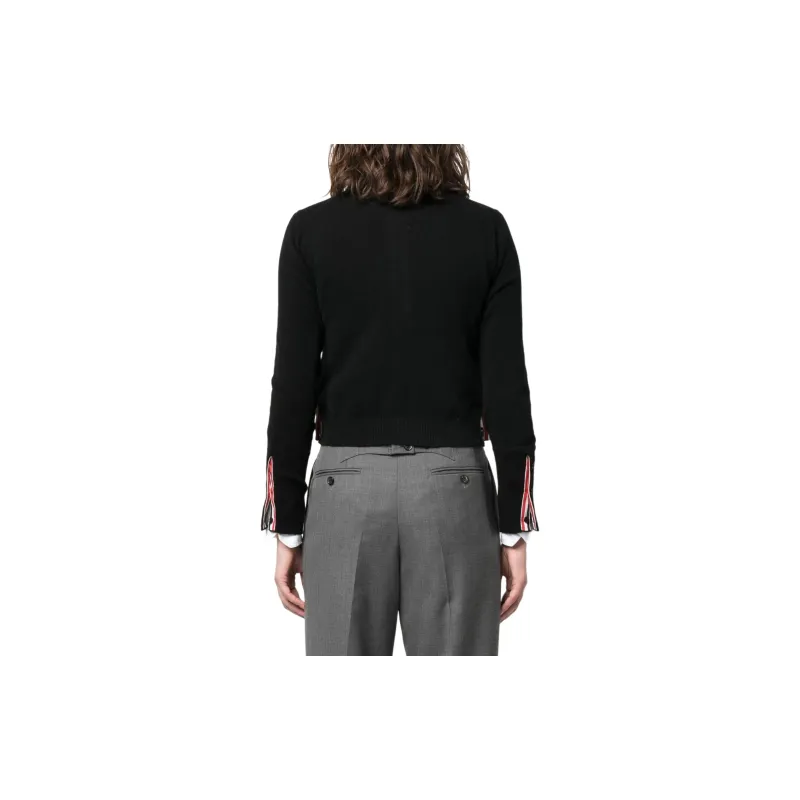 THOM BROWNE Ribbed Knit Crewneck Cardigan-2