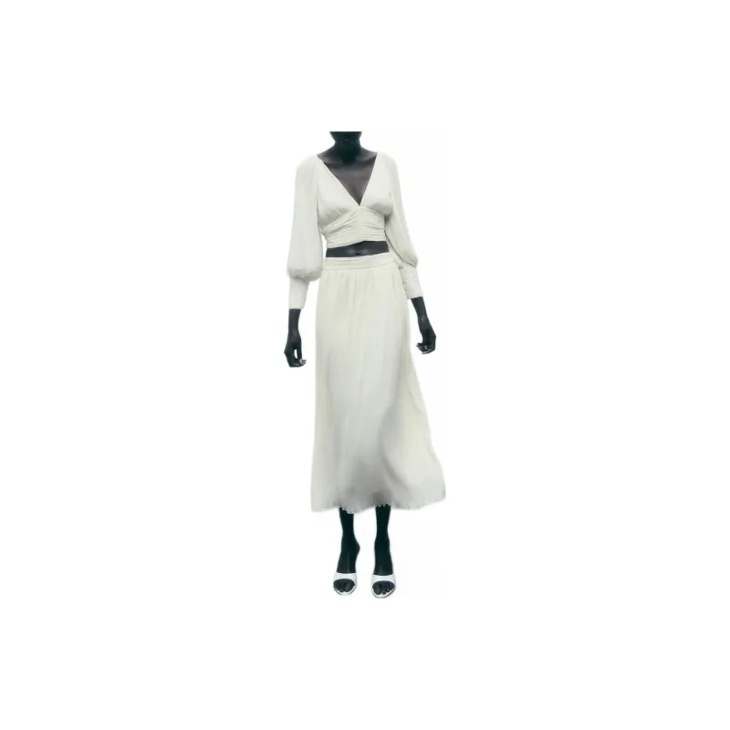 ZARA Casual Long Skirt Women's White-2