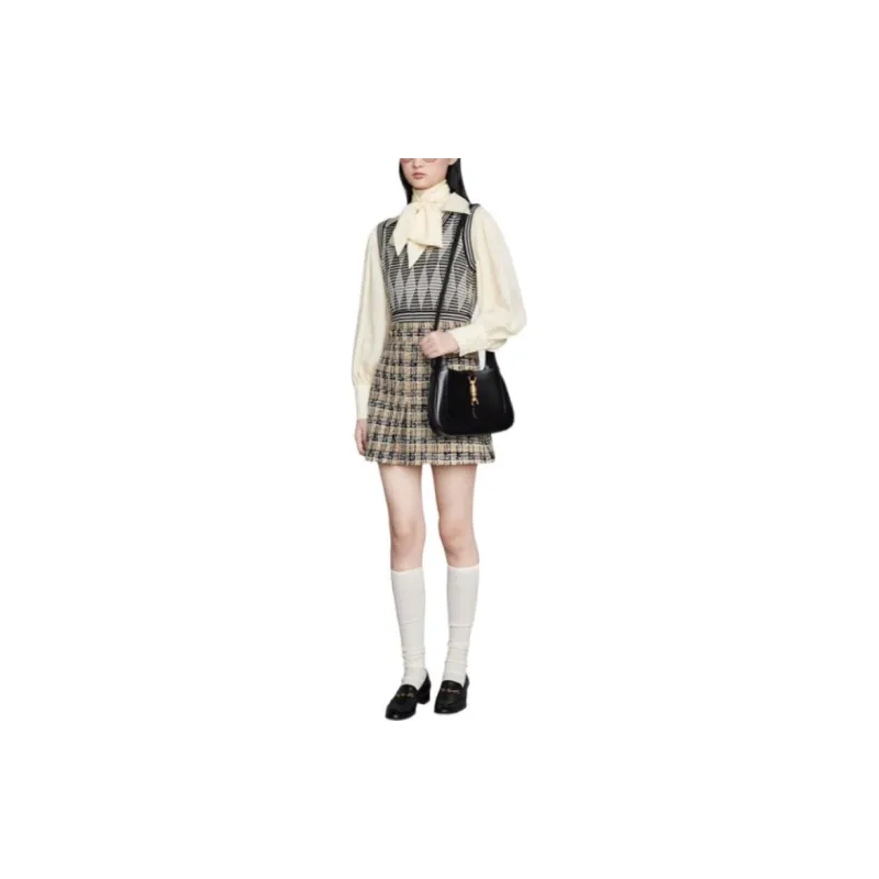 GUCCI Square G Check Tweed Skirt-1