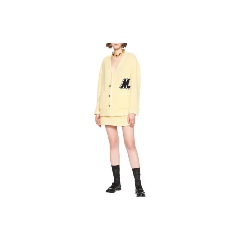 MIU MIU Bouclé V Neck Cardigan-1