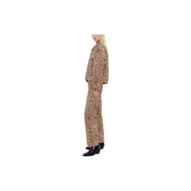Bimba Y Lola Leopard print Oversize Denim Jacket-4