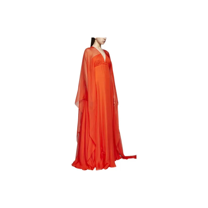 Valentino Long-Sleeved Dresses Women's Orange-3