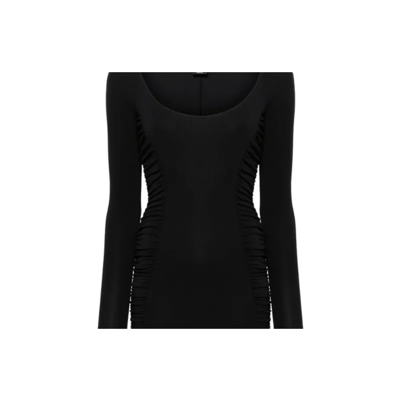 PINKO Scoop neck Ruched Midi Dress-5