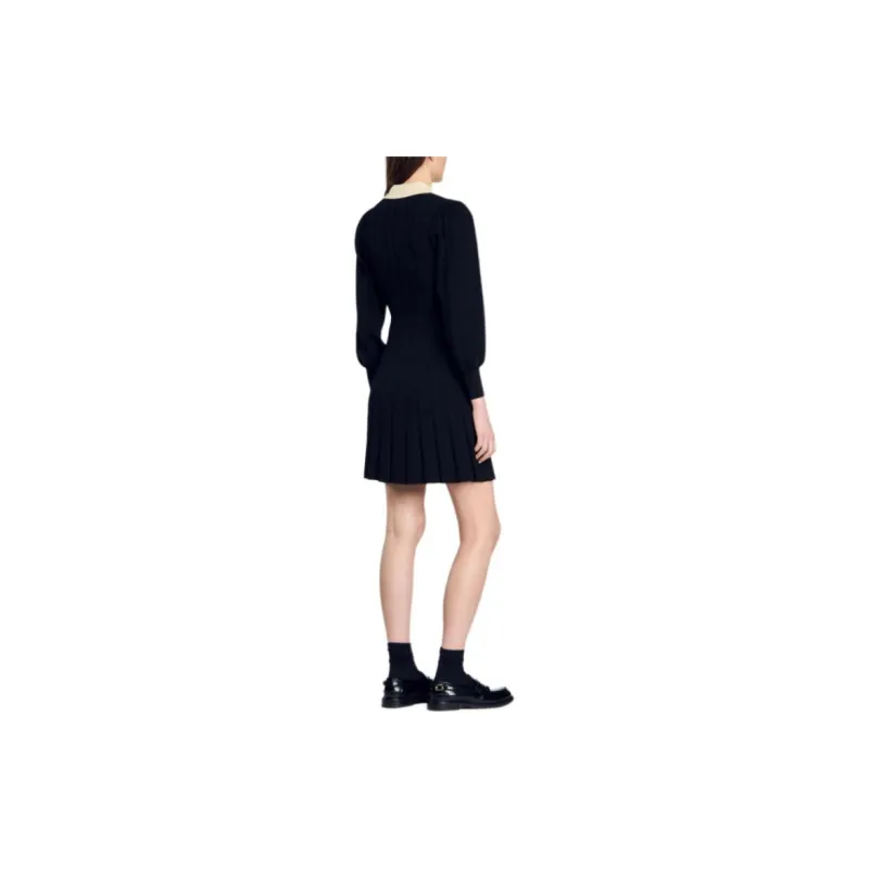 Sandro Pleated Knit Dress-3