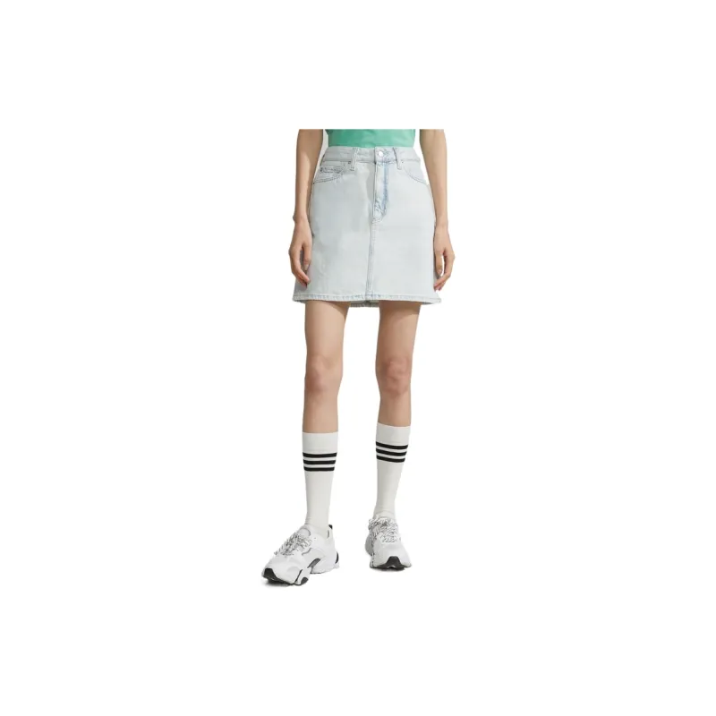 Calvin Klein Denim Short Skirts Women's Denim Light Blue-2