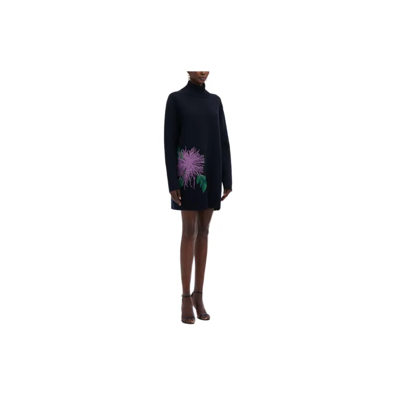 Oscar De La Renta Chrysanthemum Jacquard Jumper Dress-4