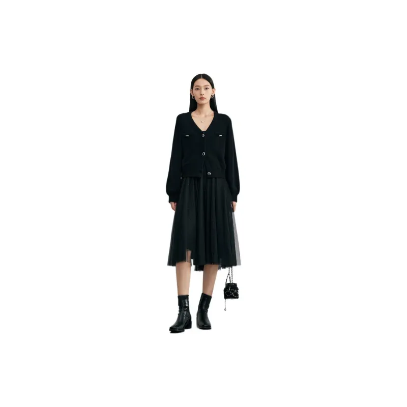 DESIGNICE Skirt Set Women's Black-1